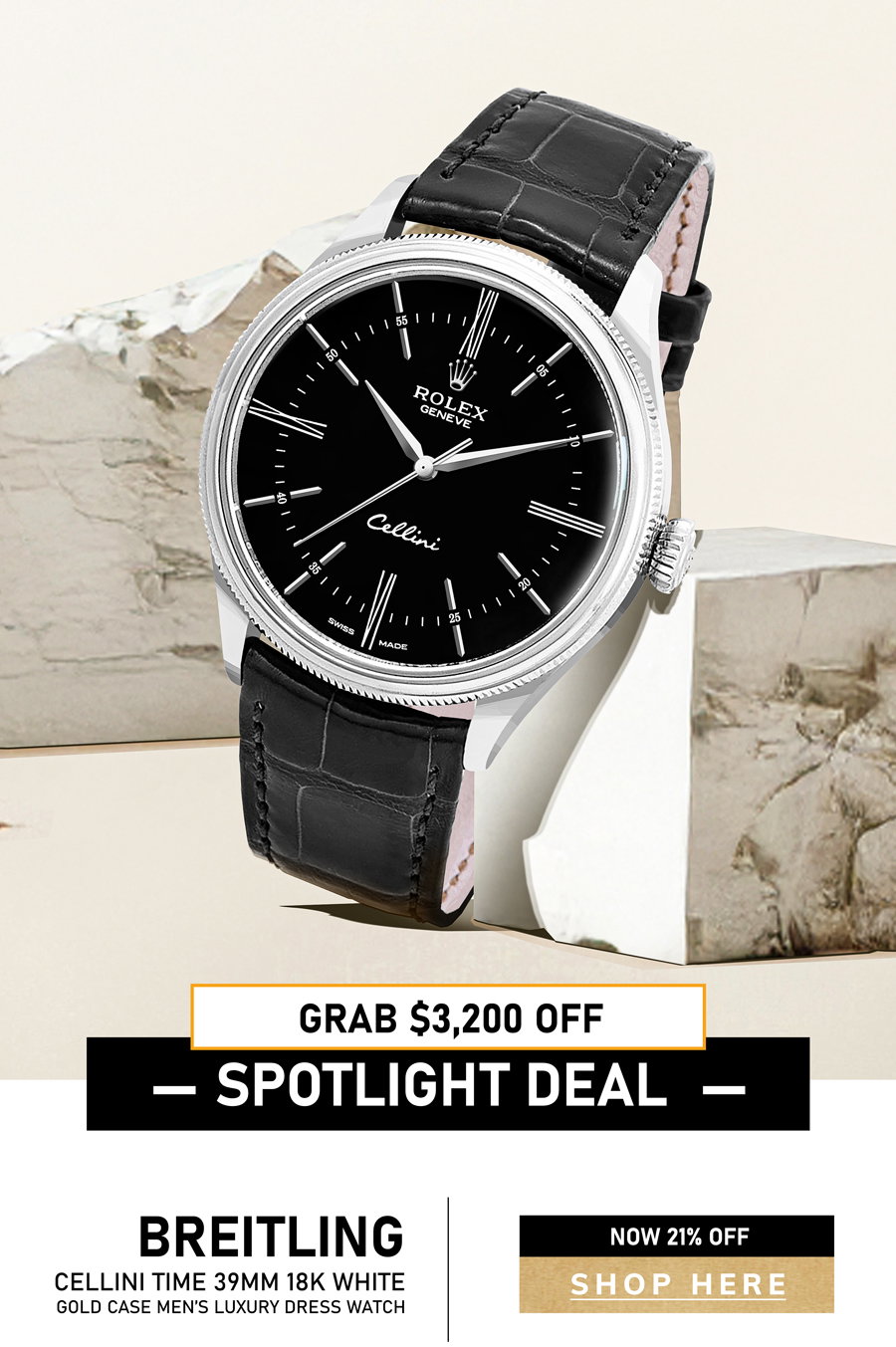 NOW 21% OFF - Cellini Time Black Dial Watch 50509-0006