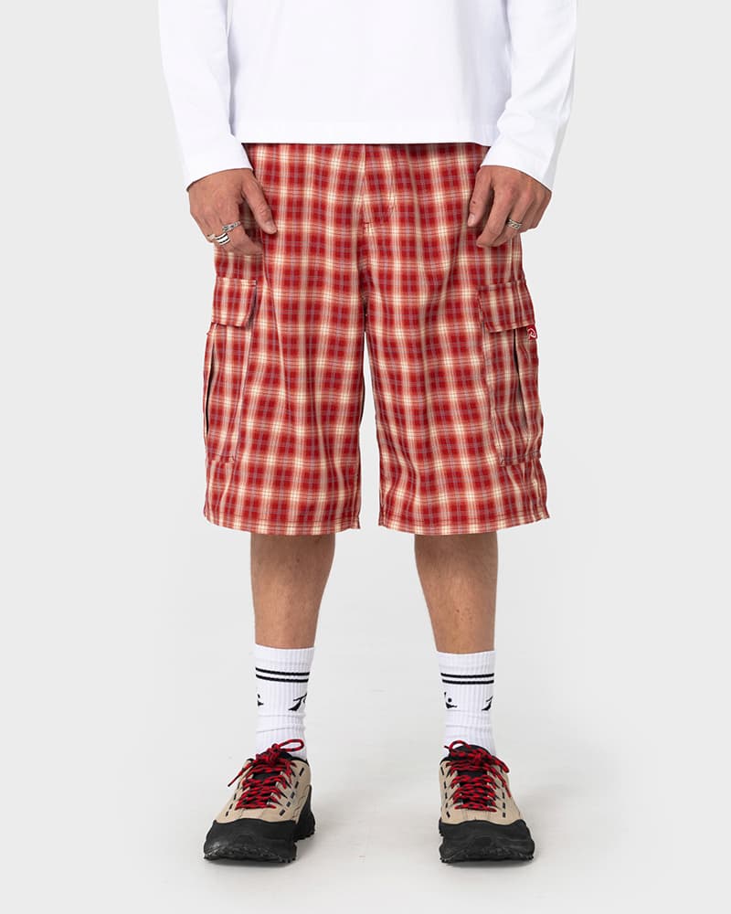 Screwdriva Plaid Cargo Short