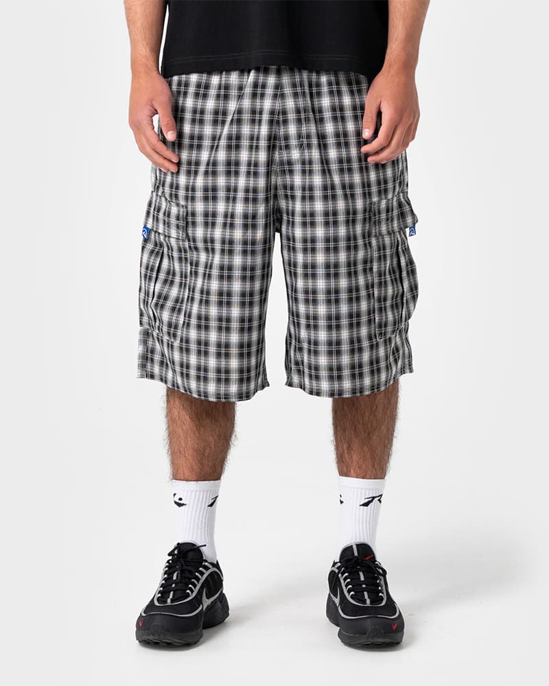 Screwdriva Plaid Cargo Short