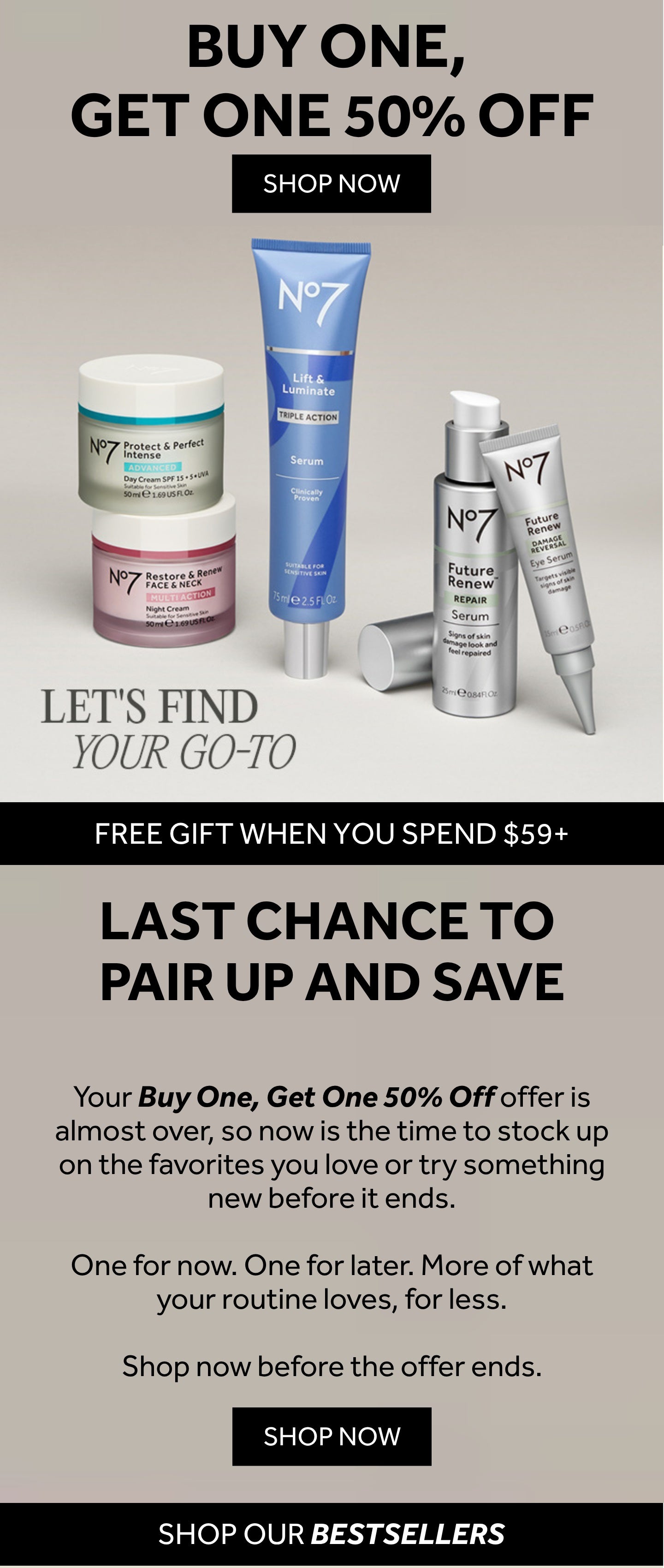 Buy one get one 50% OFF