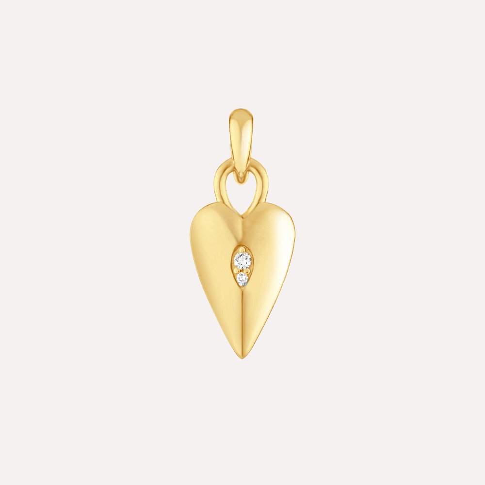 My World Shield Heart Lab-Diamond Charm