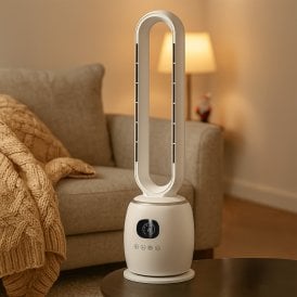 Bladeless Oscillating Hot & Cool Fan with Remote Control 2000W - White