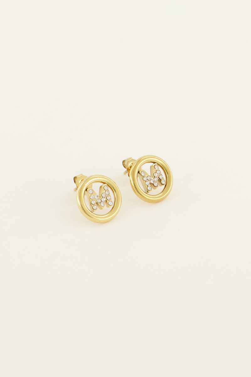 Studs met initial van strass