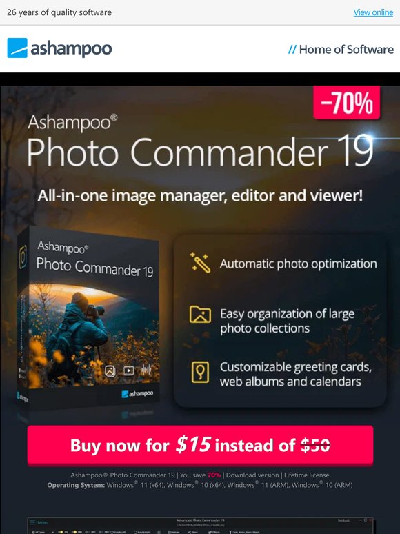 All-in-one image manager, editor and viewer - Ashampoo Photo Commander 19