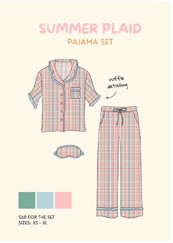 Shop Summer Plaid Pajama Set