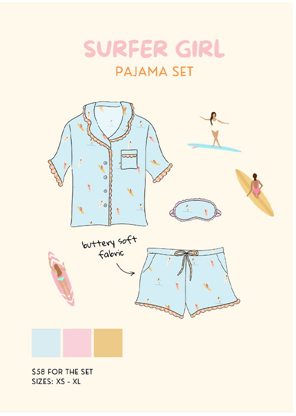 Shop Surfer Girl Pajama Set