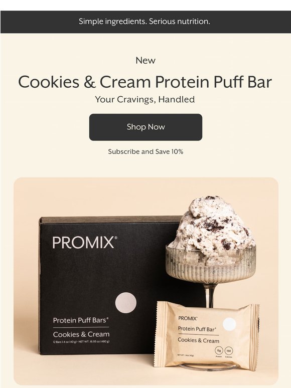 New: Cookies & Cream Protein Puff Bar