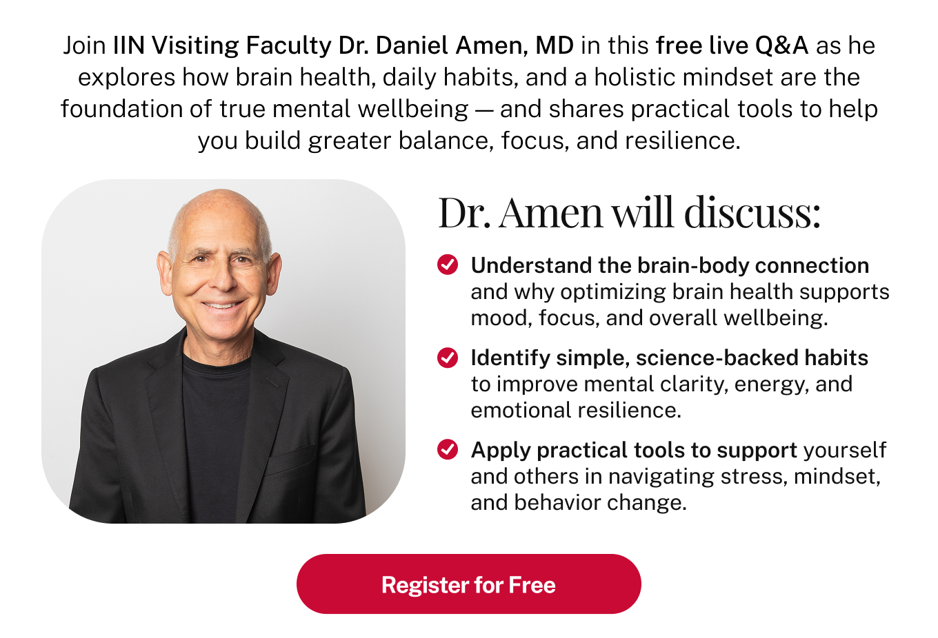 Holistic Tools for Mental Health A Conversation with Dr. Daniel Amen, MD