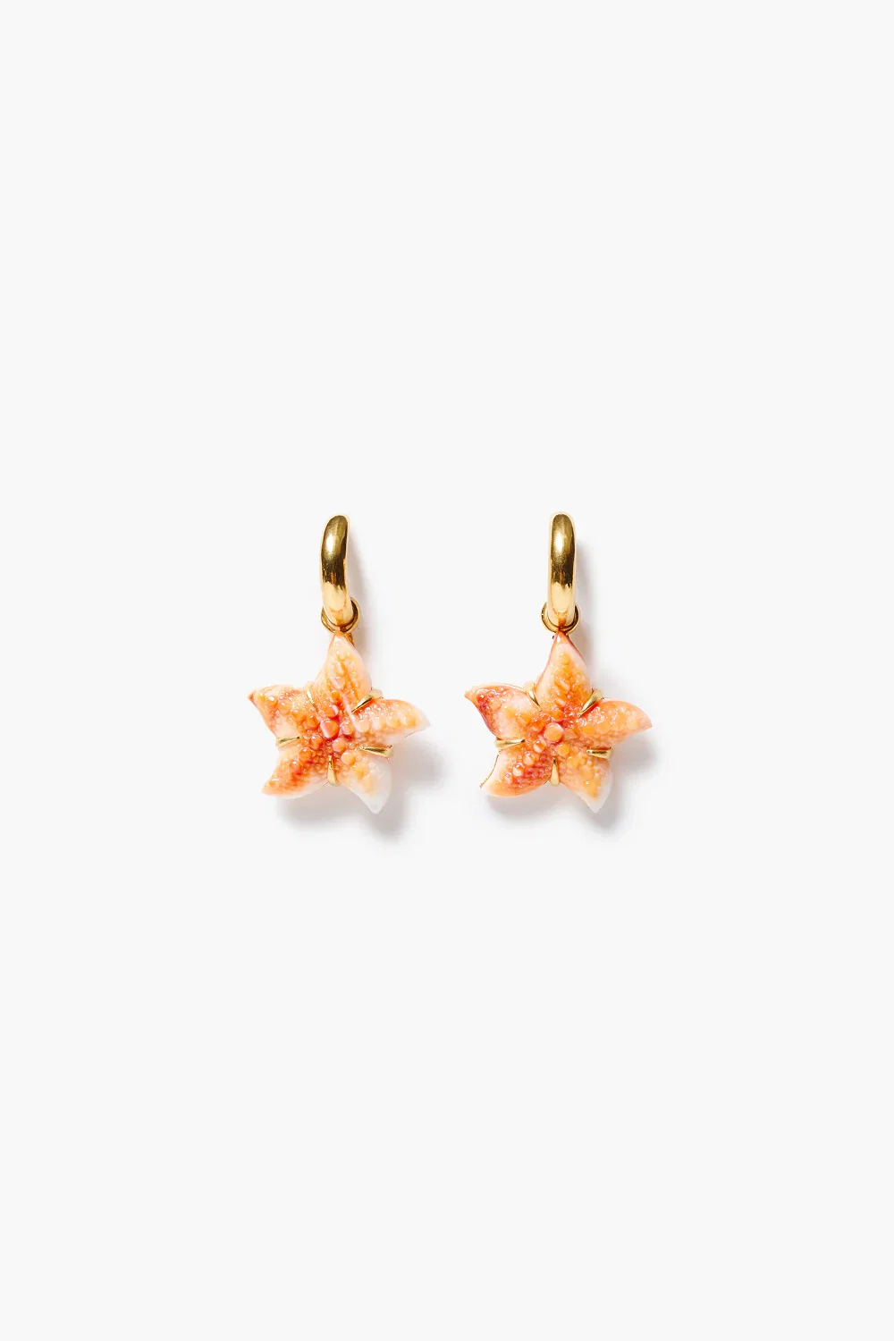 Image of Starfish Hoop Earrings Orange