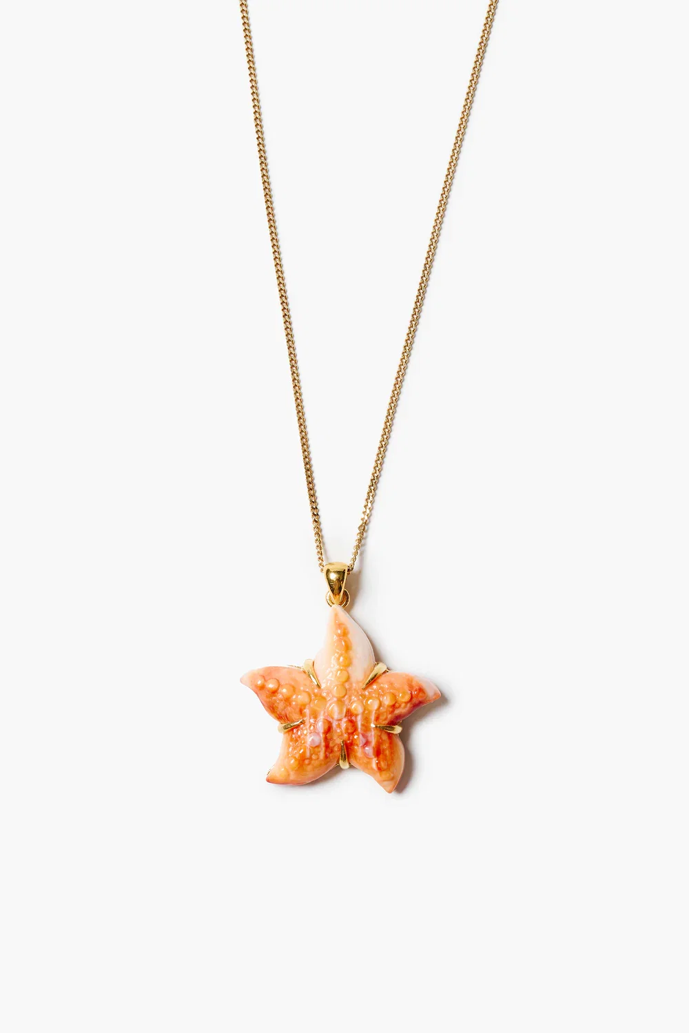 Image of Starfish Pendant Necklace Orange