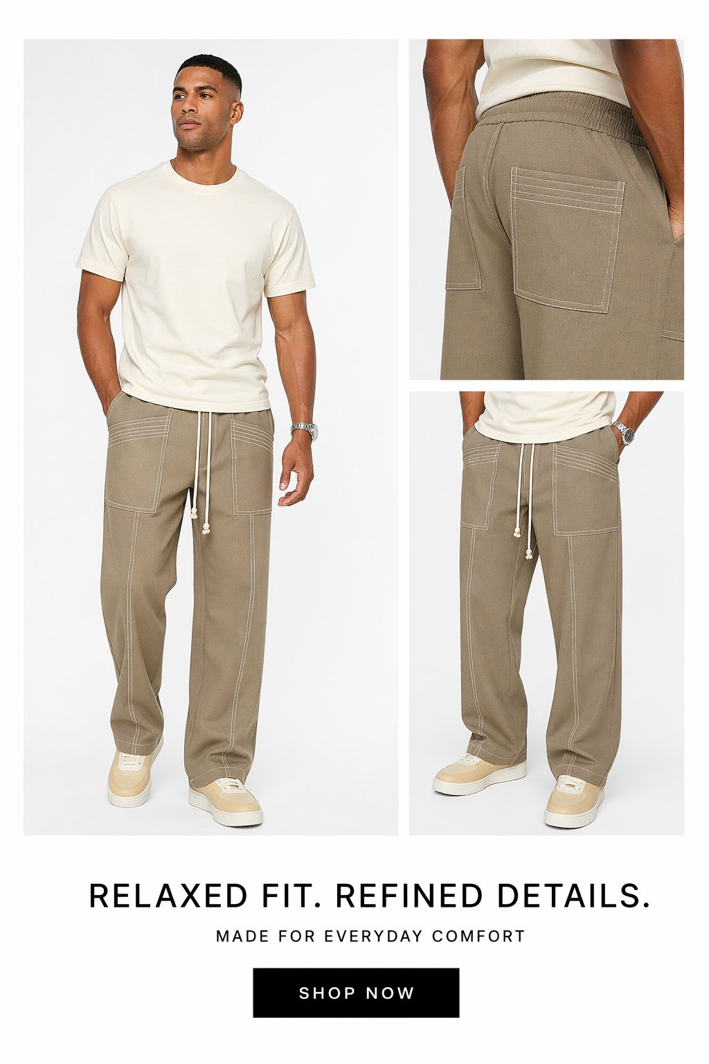 comfy-urban-contrast-color-stitching-drawstring-pants