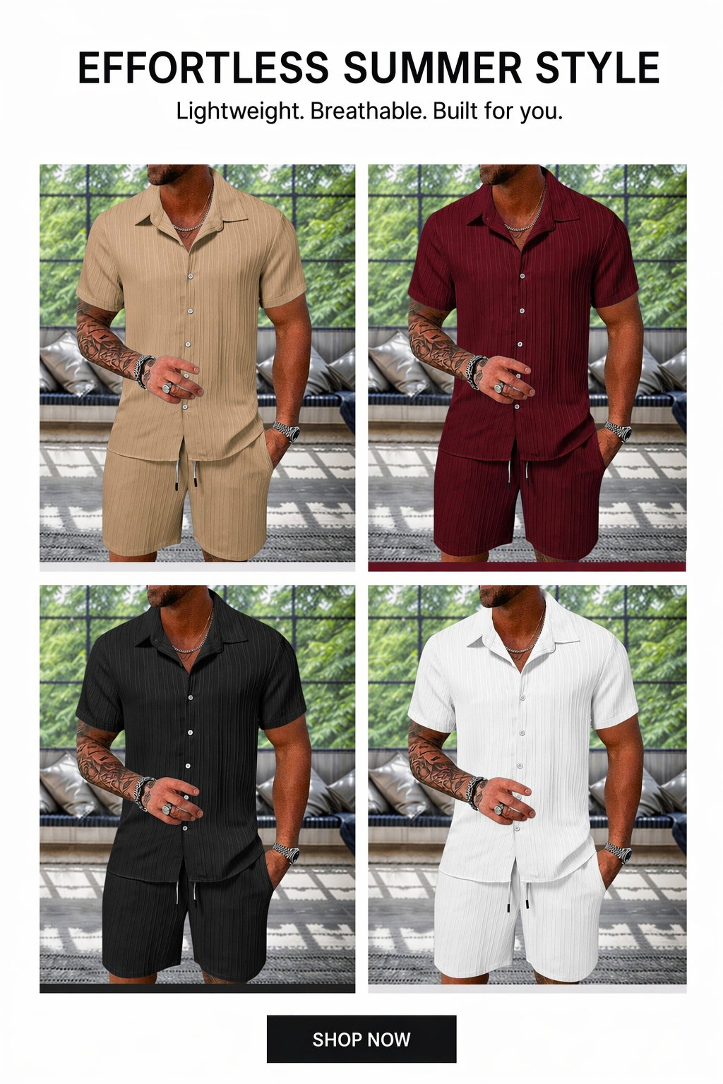 leisure-textured-shirt-set