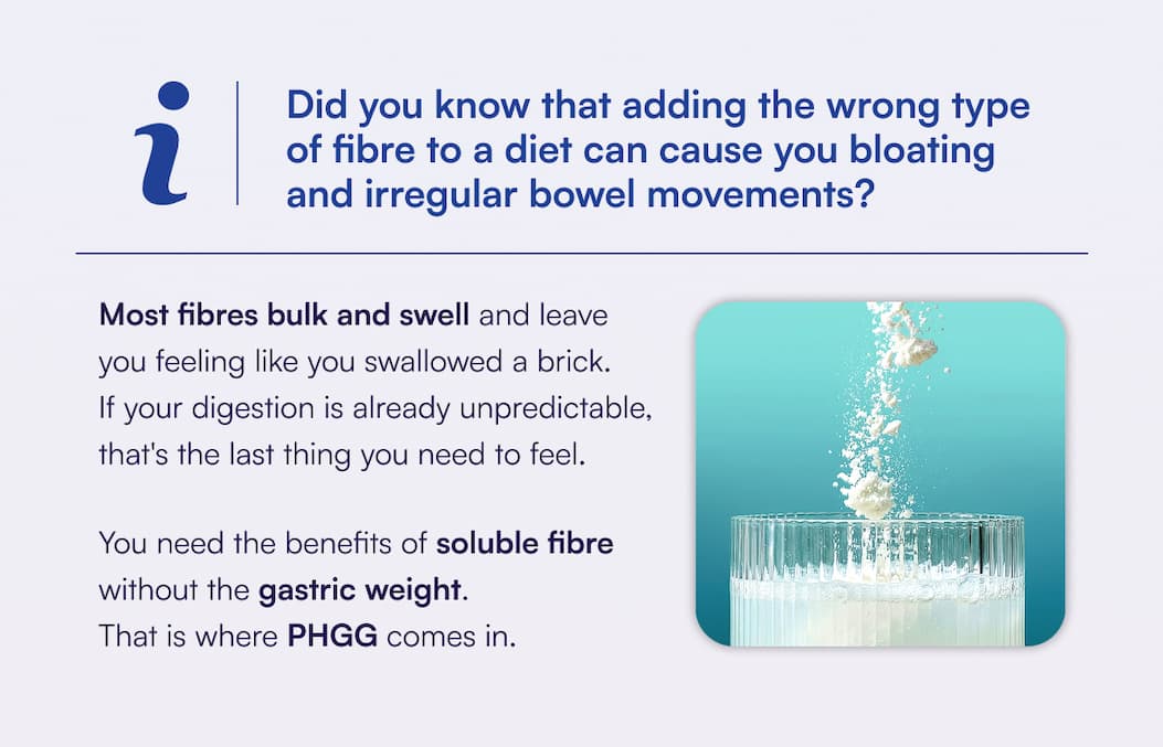 Did you know that adding the wrong type of fibre to a diet can cause you bloating and irregular bowel movements?