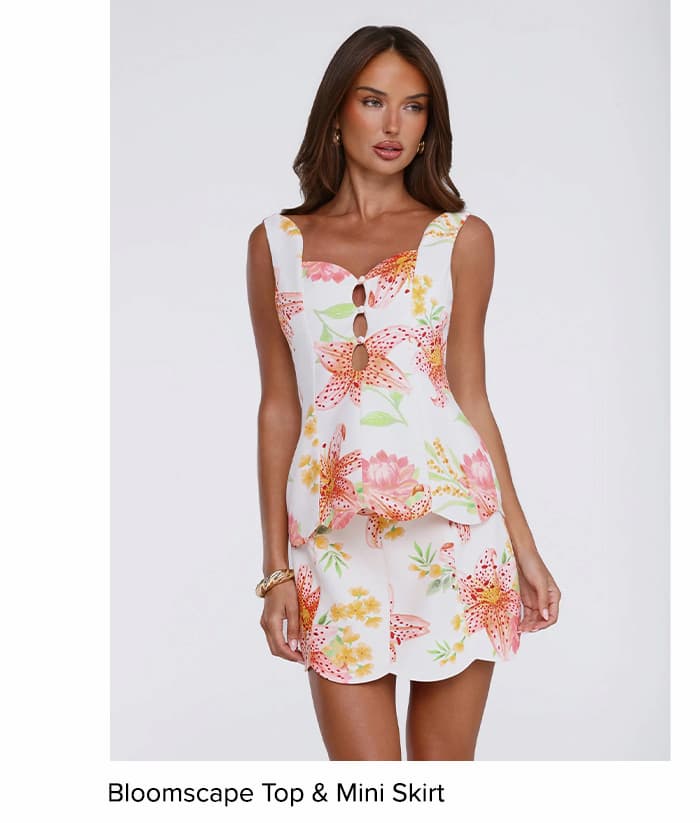 Bloomscape Top & Mini Skirt Floral