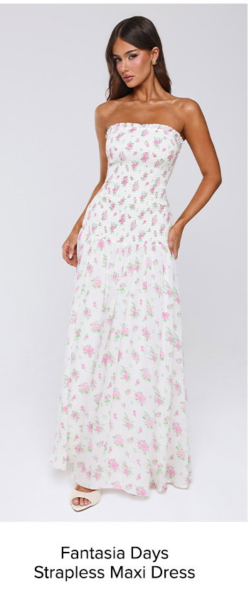 Fantasia Days Strapless Maxi Dress White
