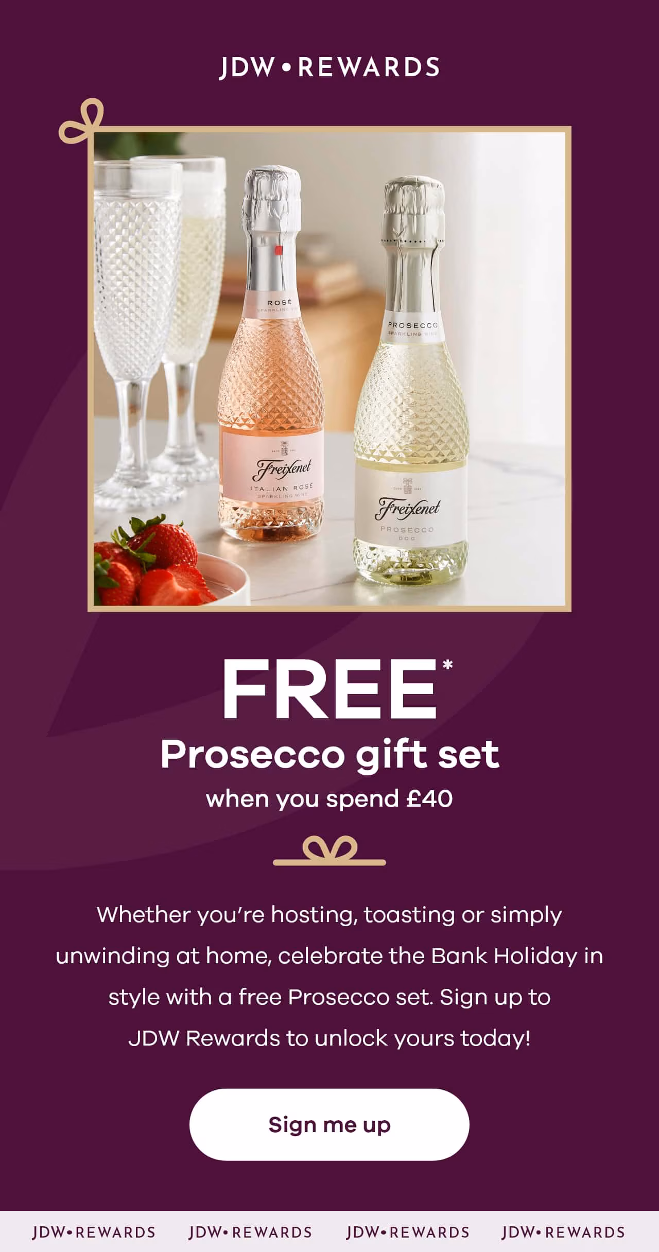 FREE* Prosecco gift set when you spend £40