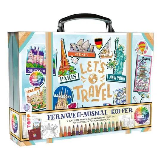 Zum Fernweh-Ausmal-Koffer »Colorful World« 
