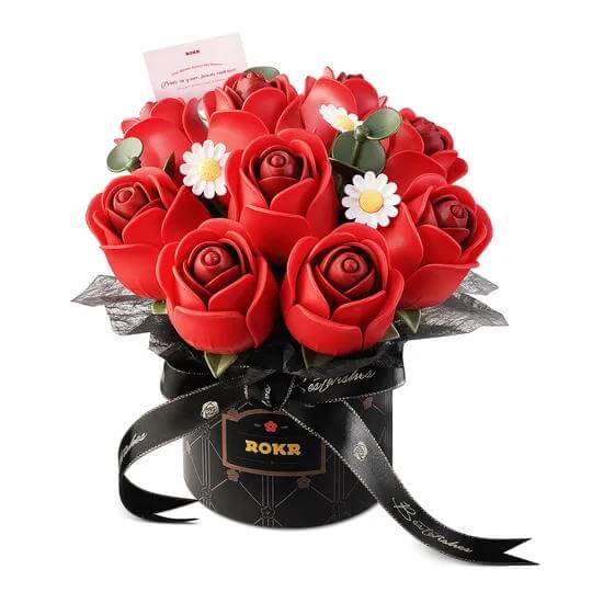 Zum 315-tlg. Bouquet-Bausatz »Rote Rosen« 