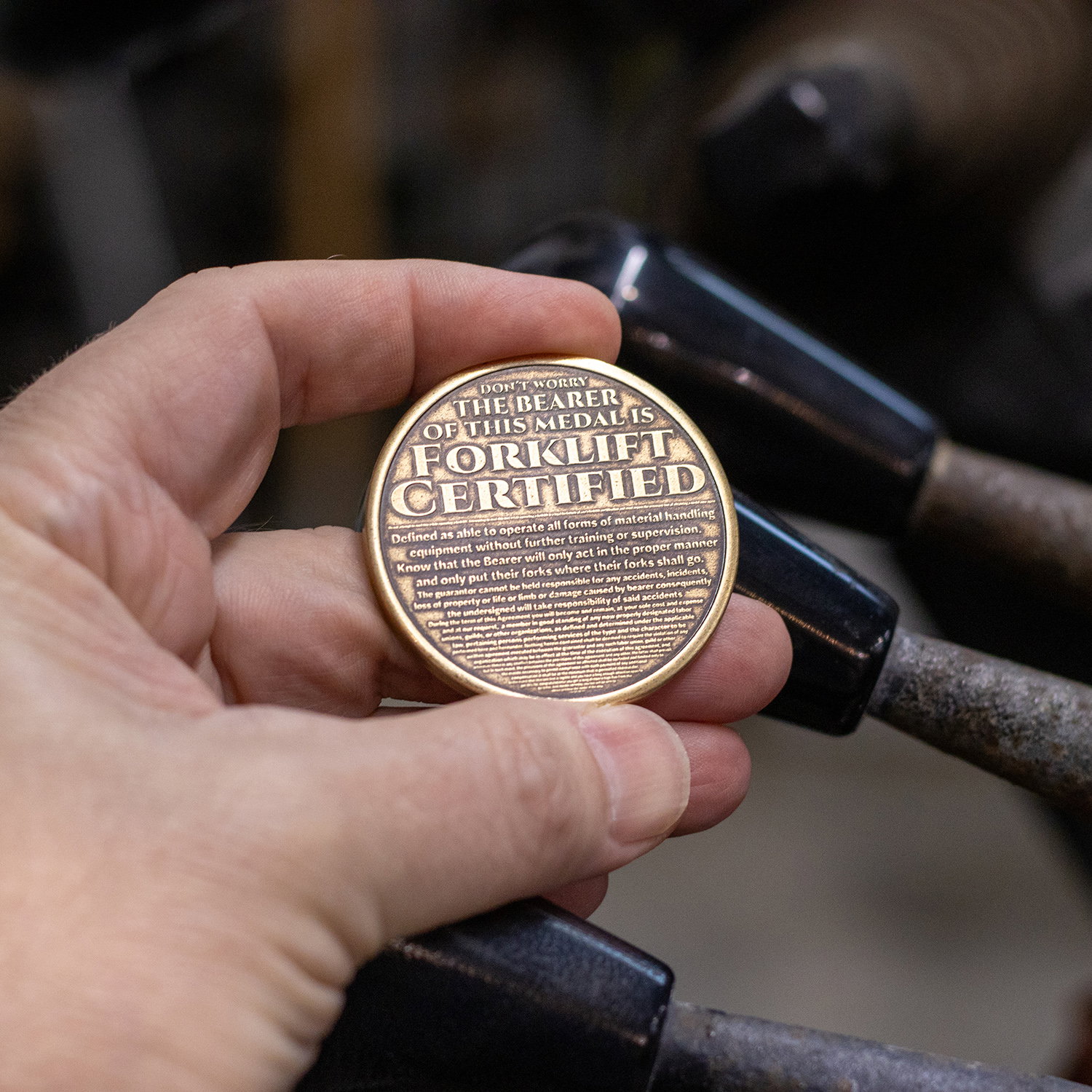 Forklift Certified Brass Coin 