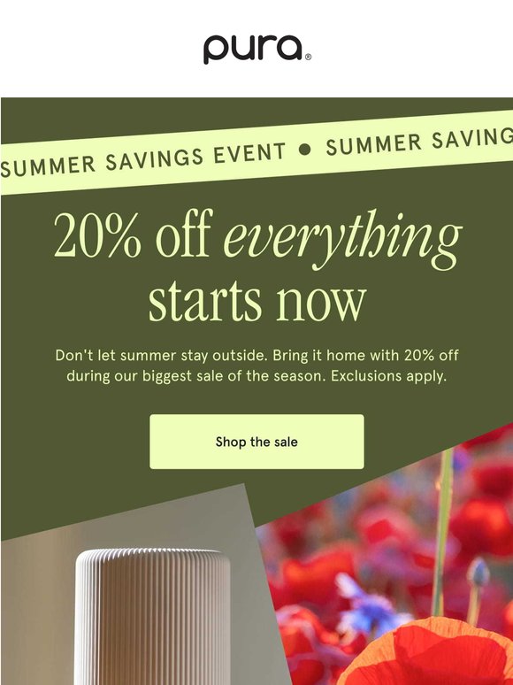 Summer Savings Event: 20% off ☀️
