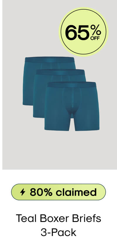 Teal Boxer Briefs 3‑Pack