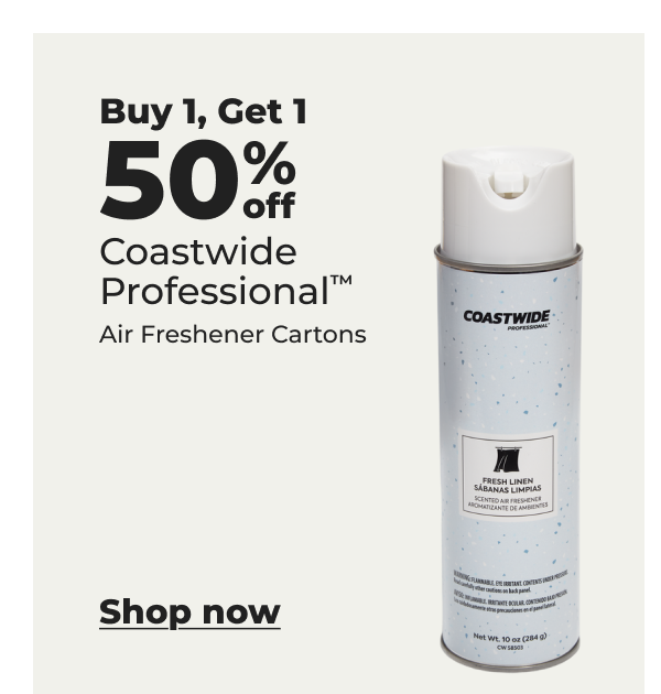 Buy 1, Get 1 50% off Coastwide Professional™ Air Freshener Cartons - Shop now