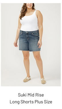 Suki Mid Rise Long Shorts Plus Size