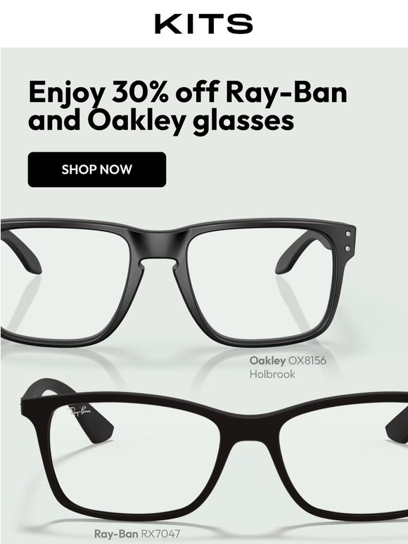 Shop 30% off Ray-Ban and Oakley glasses