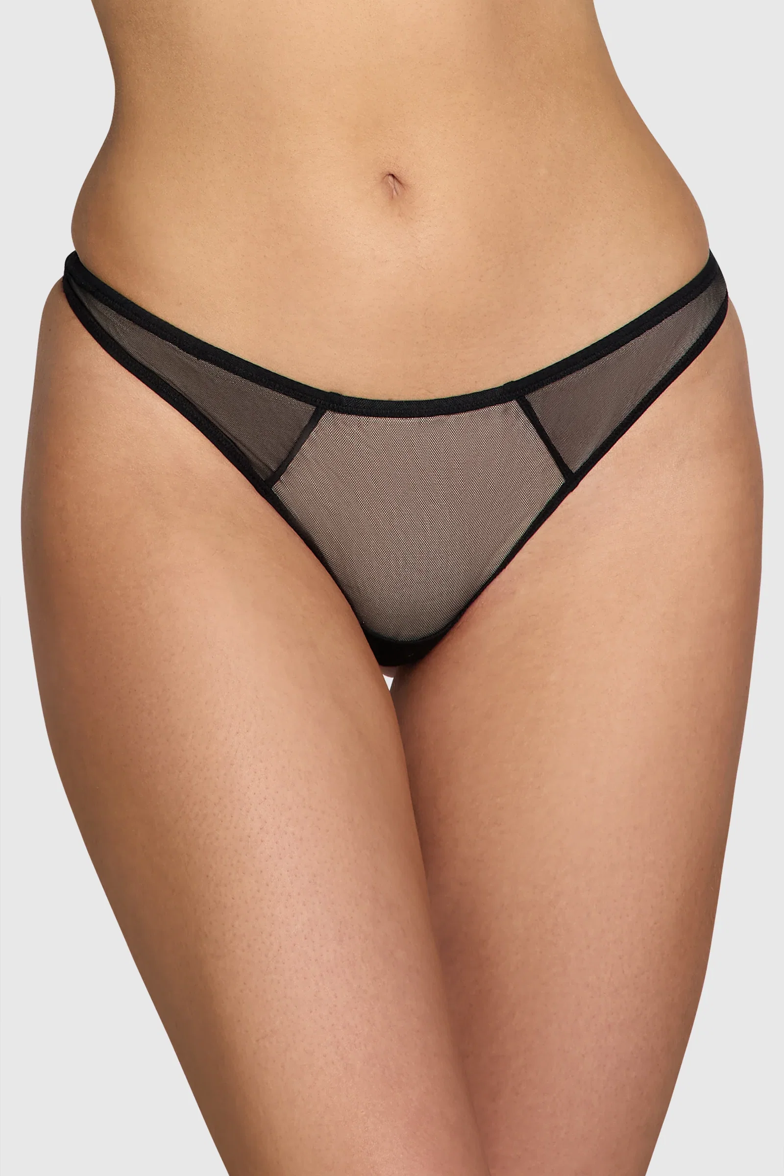 Image of The Anna Sheer Mesh Thong Black