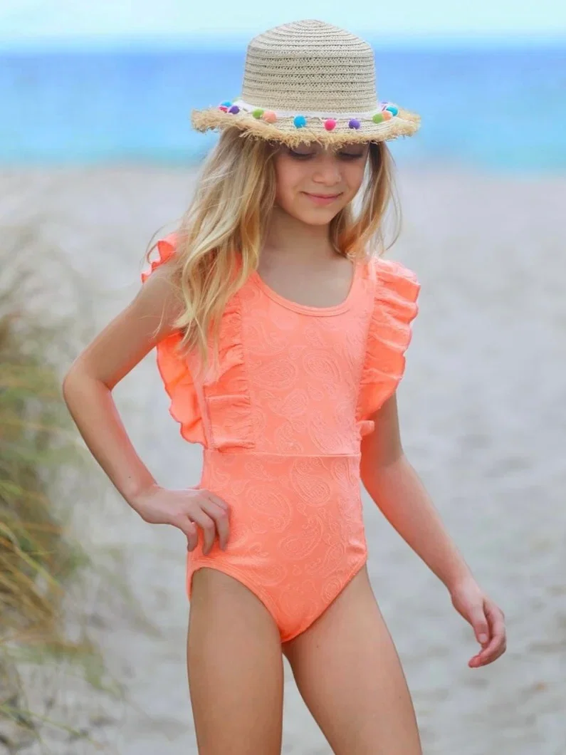 Image of Orange Coast Ruffle Strap One Piece Swimsuit