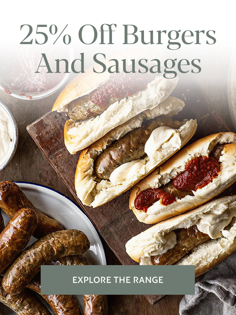25% Off Burgers And Sausages 