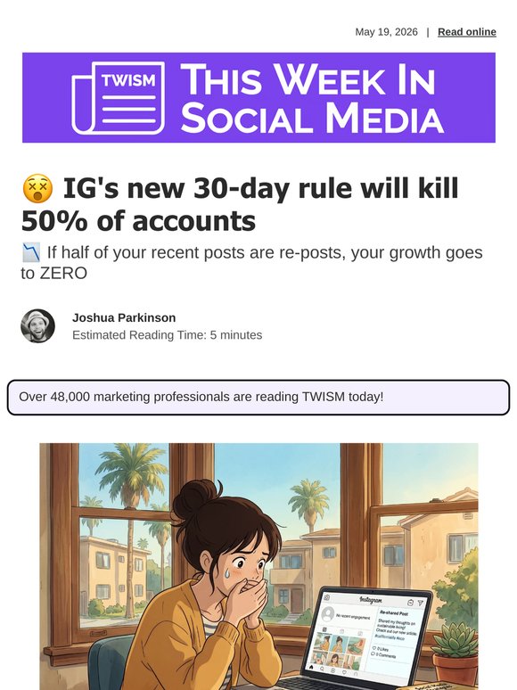😵 IG's new 30-day rule will kill 50% of accounts