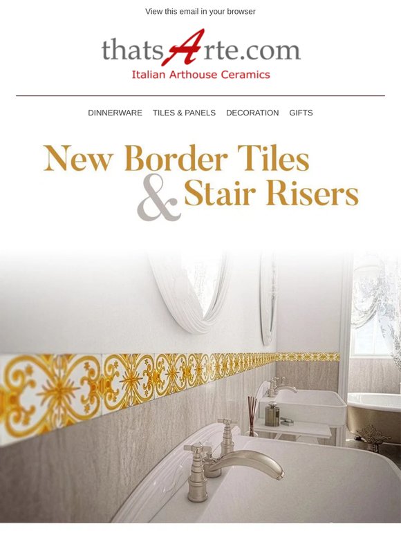 New Hand-Painted Deruta Border Tiles