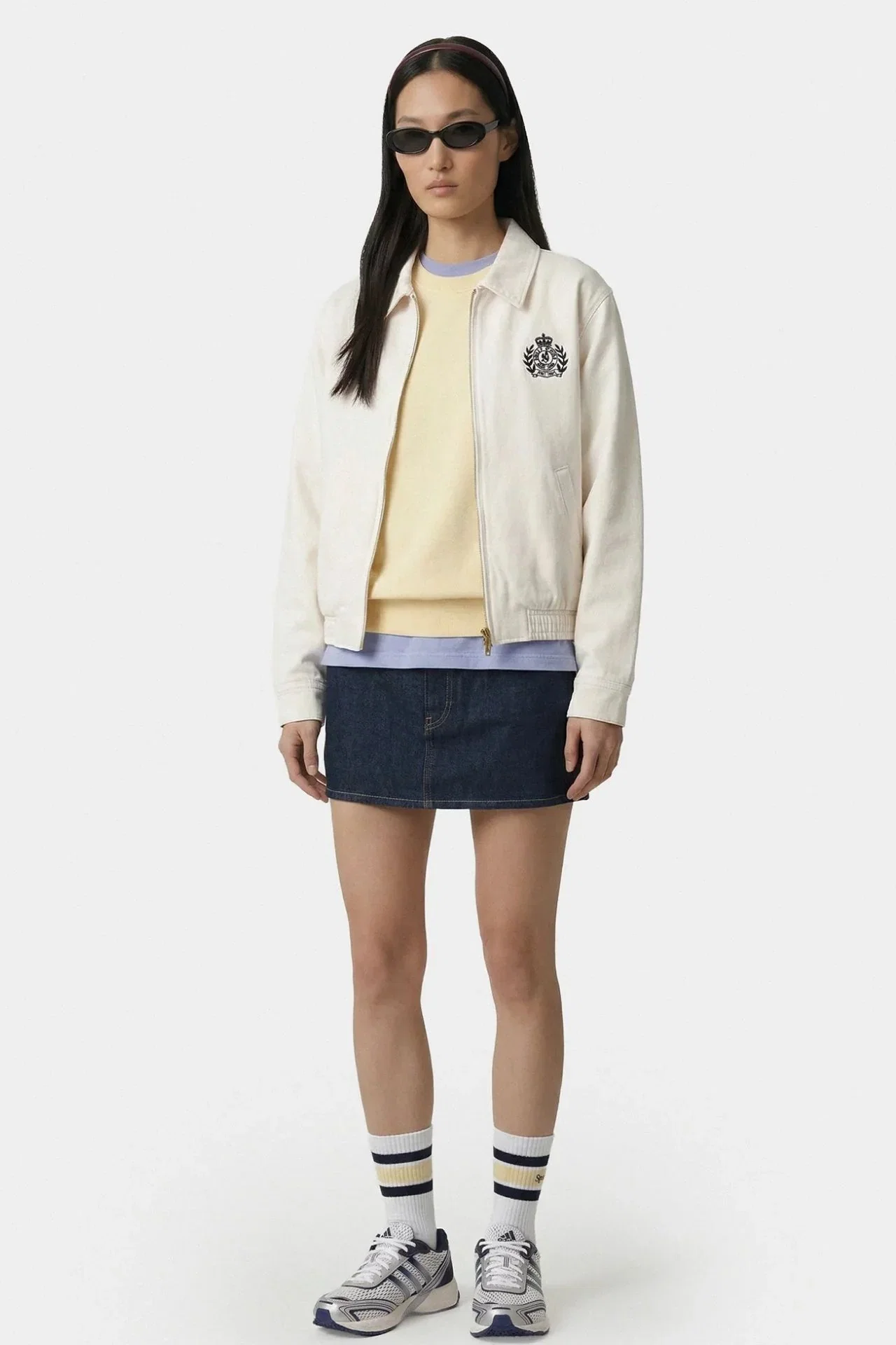 Image of Sporty & Rich NY Crest Prep Jacket Ecru
