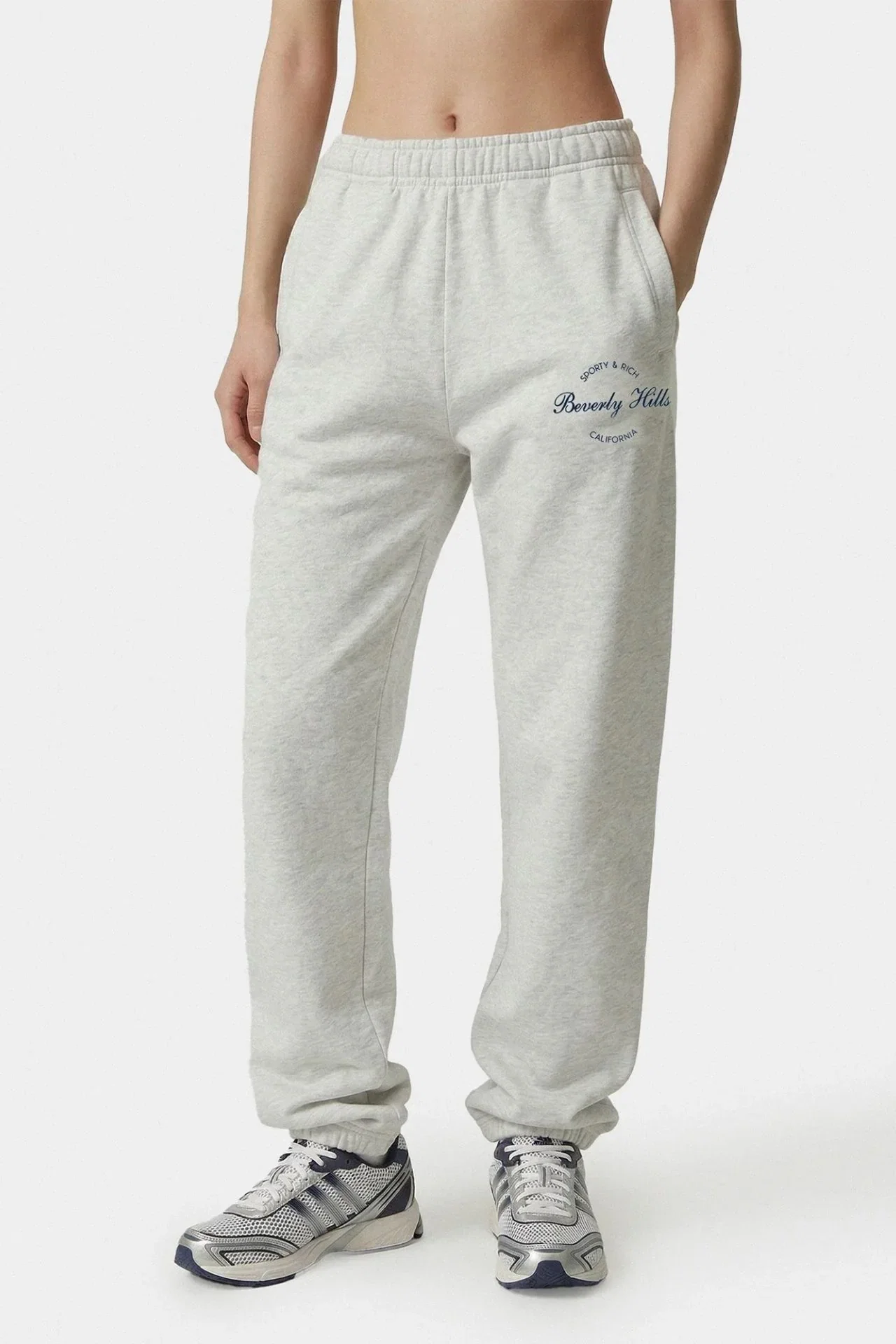 Image of Sporty & Rich Beverly Script Sweatpant Heather Grey