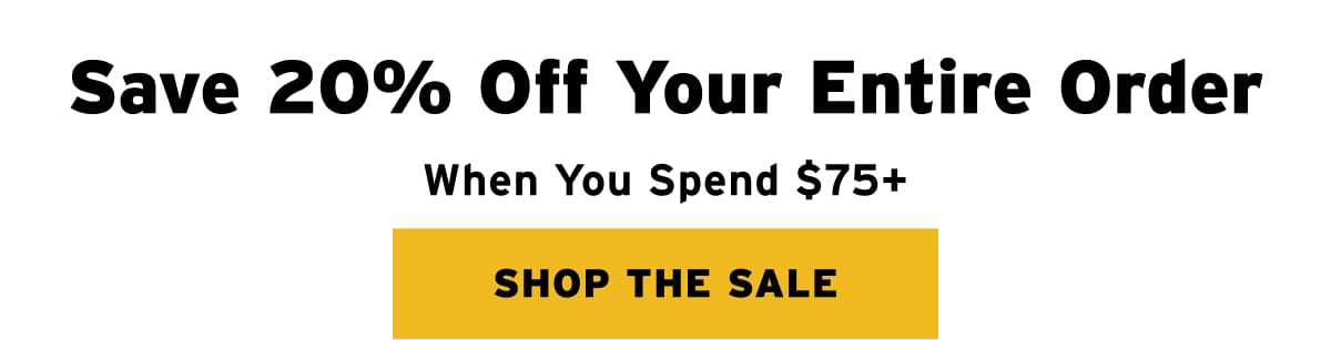 20% OFF $75+