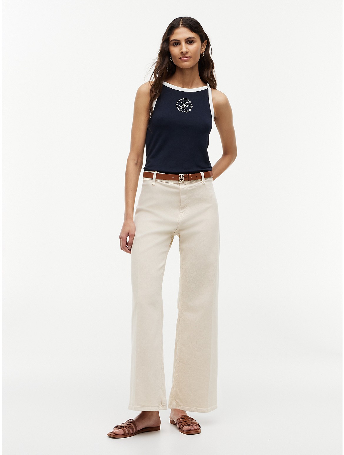 Image of Stretch High-Rise Cropped Wide-Leg Jean