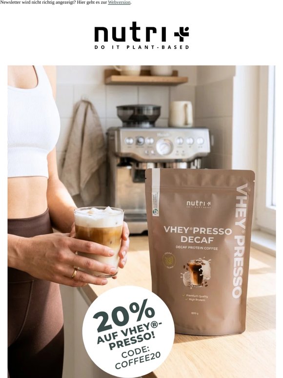 20 % auf Protein-Kaffee sichern ☕️