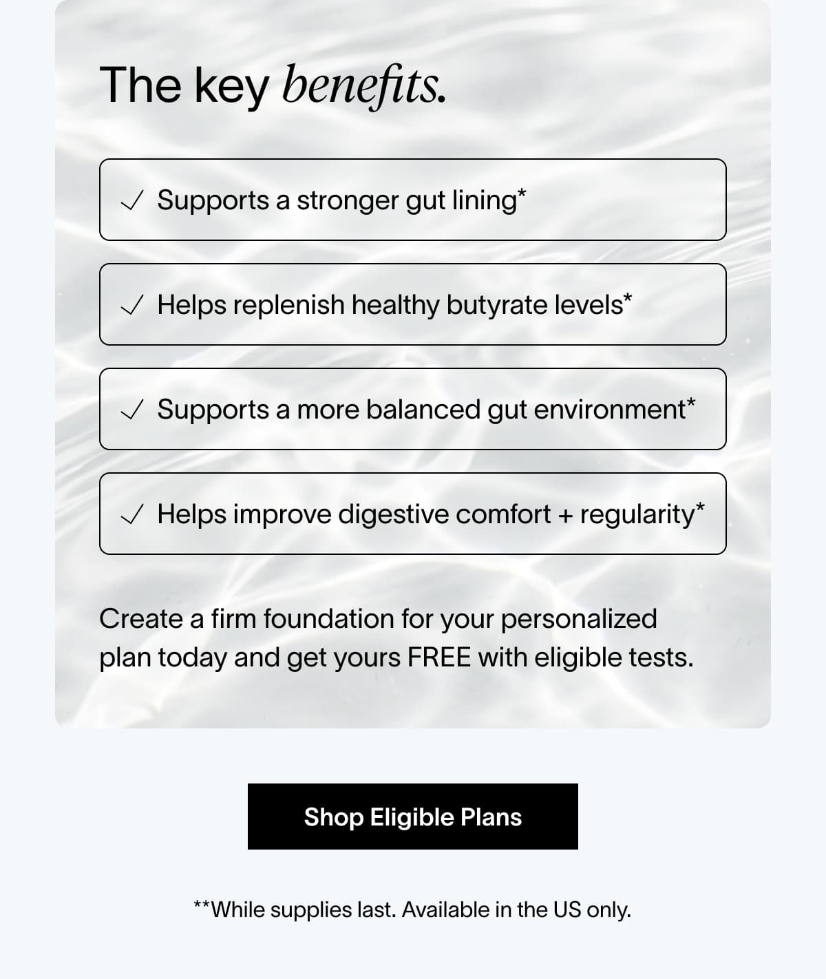 The key benefits.