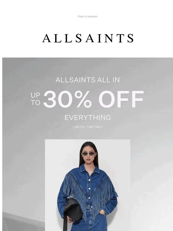 Up To 30% Off Everything – Now On