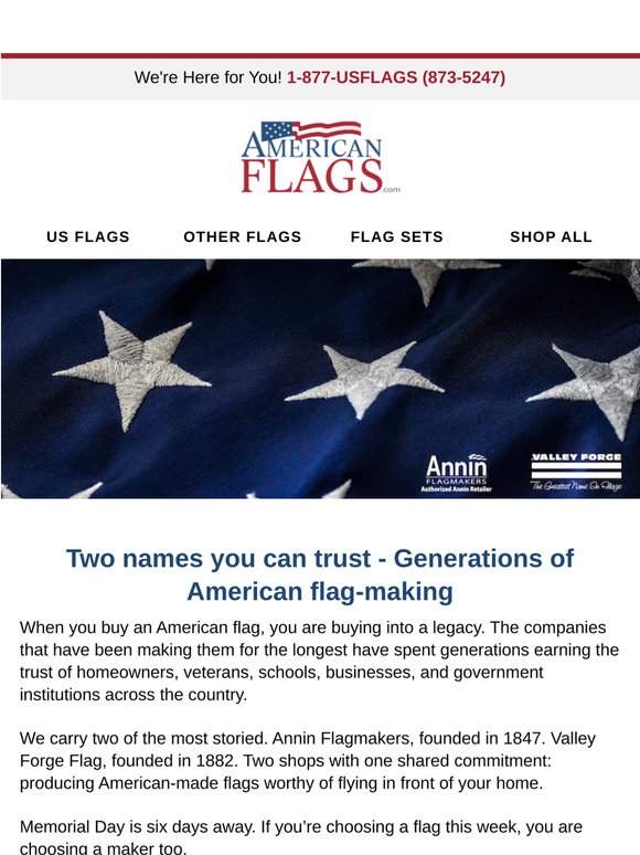 Two names. Centuries of American flag-making.