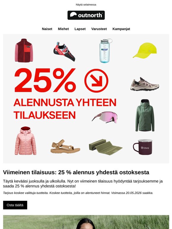 Viimeinen tilaisuus: 25 % alennus yhdestä ostoksesta