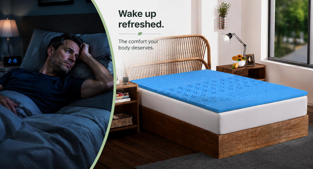 Bliss & Beyond5 Zone Memory Foam Cool Gel Infused Mattress Topper