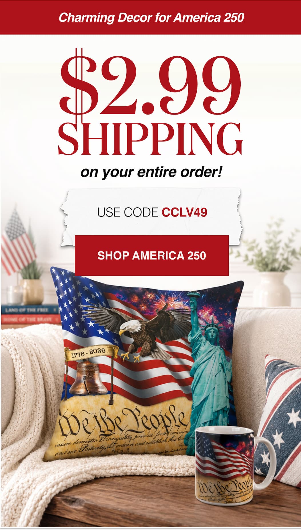 Charming Decor of America 250 $2.99 Shipping on your entire order!