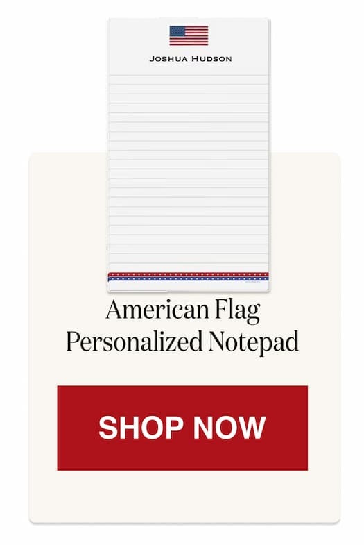 American Flag Personalized Notepad [Click here to Shop Now]