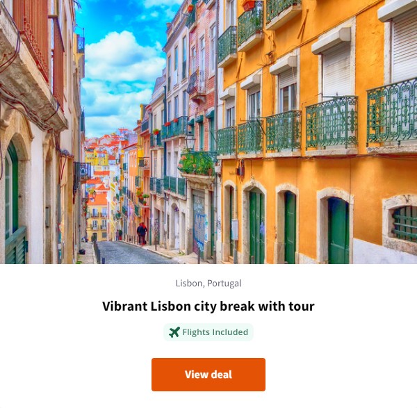 Vibrant Lisbon city break with tour