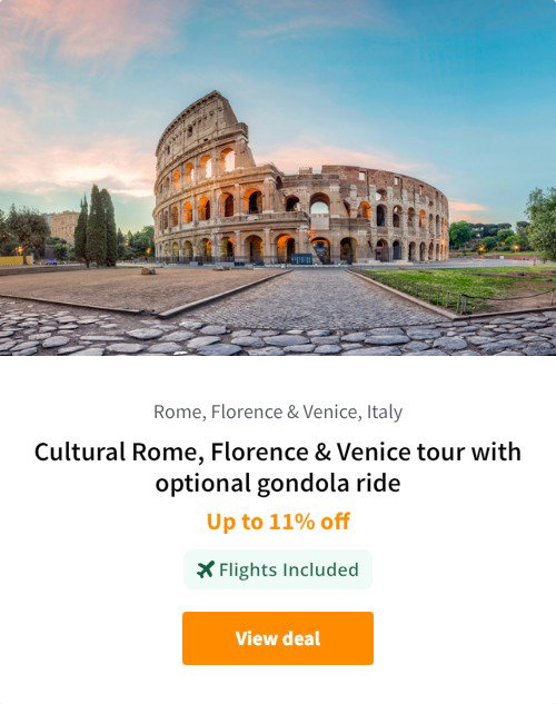 Cultural Rome, Florence &amp; Venice tour with optional gondola ride