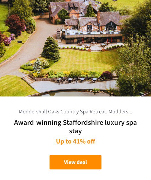 Award-winning Staffordshire luxury spa stay