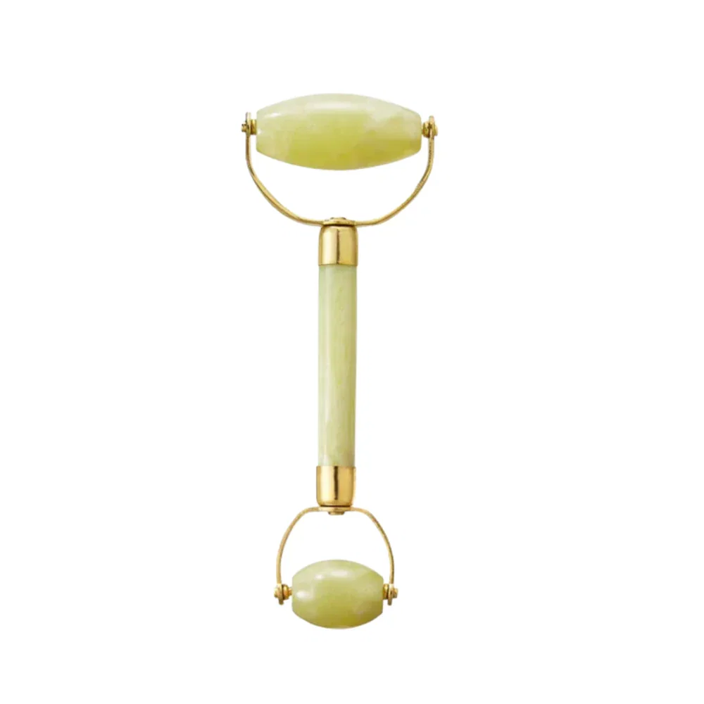 Image of White Lotus Genuine Double Headed Jade Roller