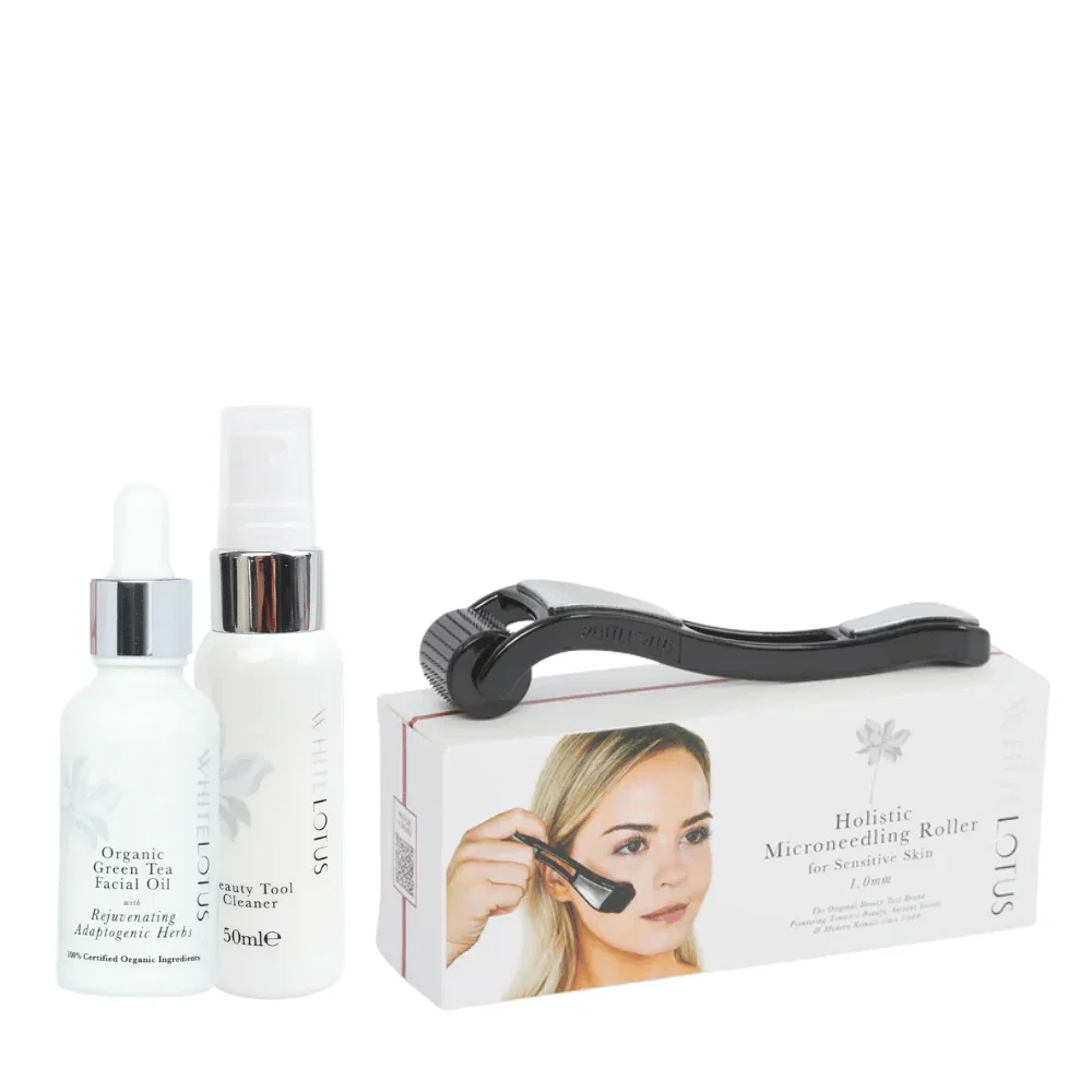 Image of White Lotus Hypoallergenic Dermaroller (1mm) Kit - voor litteken herstel